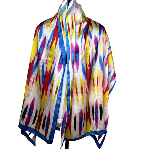 Pure Silk Women's Wrap‎ Scarf Shawl Accessory 26.5" x 70" Multicolor - Picture 1 of 4